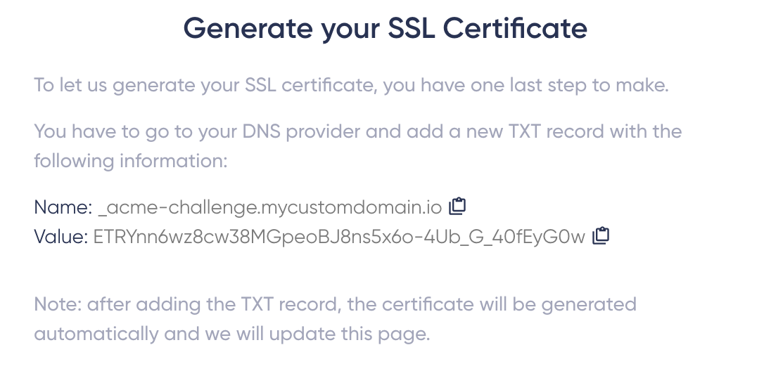custom domain SSL